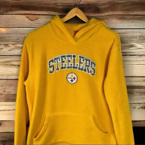 Pittsburgh Steelers NFL For Her Vintage Women's Sz Medium Gold Fleece Ho…